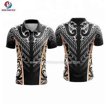 Сублимация Dry fit Австралия маори Черные рубашки поло Мужчины